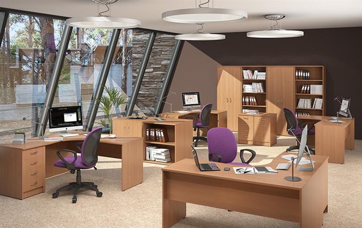Офисный набор мебели IMAGO три стола, 2 шкафа, стеллаж, тумба в Грозном - изображение 2